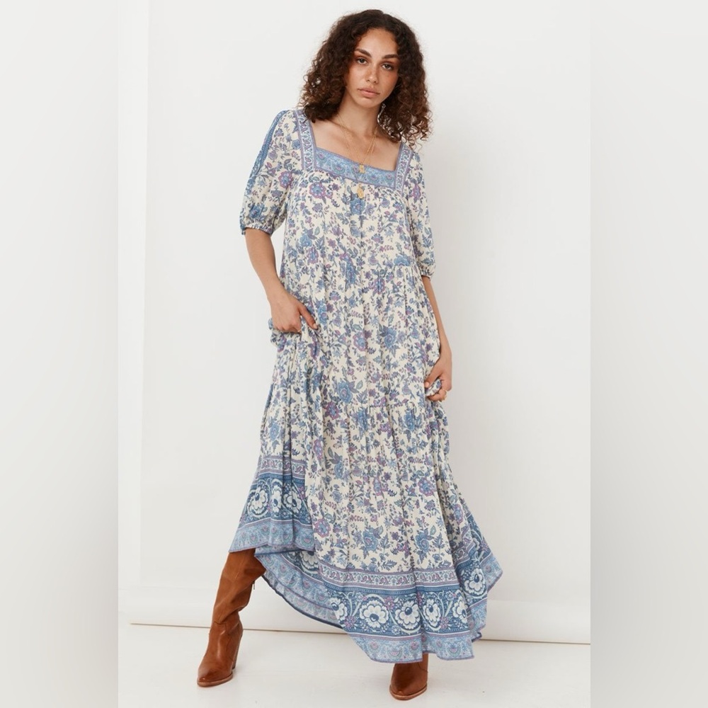 Spell folk song square neck dress